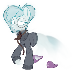 Size: 950x921 | Tagged: safe, artist:rexyseven, derpibooru import, oc, oc only, oc:whispy slippers, ghost, ghost pony, undead, clothes, female, glasses, hanged, mare, noose, simple background, slippers, solo, sweater, transparent background