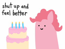 Size: 2048x1536 | Tagged: safe, artist:2merr, pinkie pie, earth pony, pony, /mlp/, 4chan, :), birthday cake, cake, candle, dot eyes, drawn on phone, drawthread, female, food, looking at you, requested art, simple background, smiley face, smiling, solo, talking to viewer, white background