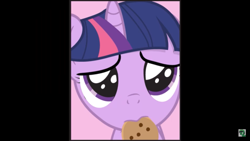 Size: 1366x768 | Tagged: safe, artist:dm29, derpibooru import, twilight sparkle, pony, unicorn, cookie, cute, female, filly, filly twilight sparkle, food, icon, looking at you, mouth hold, twiabetes, younger, youtube link