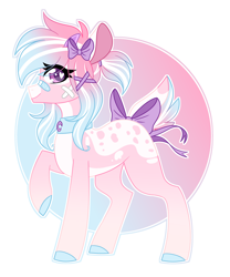 Size: 2364x2848 | Tagged: source needed, safe, artist:crazysketch101, derpibooru import, oc, oc only, deer, bandage, bandage on nose, collar, female, gradient mane, hair bow, heart eyes, raised hoof, simple background, solo, tail bow, wingding eyes