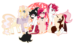 Size: 6065x3573 | Tagged: safe, artist:crazysketch101, derpibooru import, oc, earth pony, pegasus, pony, unicorn, commission, group