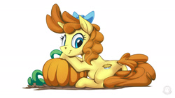 Size: 1920x1080 | Tagged: safe, artist:mysticalpha, derpibooru import, pumpkin cake, pony, cute, older, older pumpkin cake, pumpkin, pumpkinbetes, simple background, solo, white background