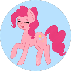 Size: 3406x3406 | Tagged: safe, artist:embermare, artist:emberstoneeqf, derpibooru import, pinkie pie, earth pony, pony, cute, diapinkes, happy, simple background, smiling, solo