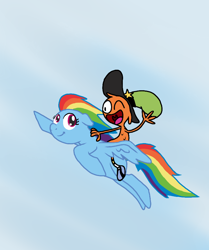 Size: 742x889 | Tagged: safe, artist:tavrosbrony, derpibooru import, rainbow dash, pegasus, pony, crossover, one eye closed, wander (wander over yonder), wander over yonder, wink