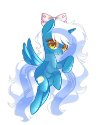 Size: 1280x1504 | Tagged: safe, artist:p-ratt, derpibooru import, oc, oc:fleurbelle, alicorn, alicorn oc, bow, female, golden eyes, hair bow, horn, mare, simple background, transparent background, watermark, wings