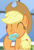 Size: 400x581 | Tagged: safe, derpibooru import, screencap, applejack, earth pony, pony, the ending of the end, cropped, donut, eating, food, solo