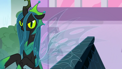 Size: 1920x1080 | Tagged: safe, derpibooru import, screencap, queen chrysalis, changeling, changeling queen, the ending of the end, solo