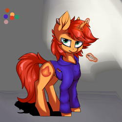 Size: 2781x2781 | Tagged: safe, artist:arume_lux, derpibooru import, oc, oc:flaming arrow, pony, unicorn, cigarette, clothes, ear piercing, earring, jewelry, piercing, solo, sweater
