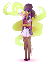 Size: 806x1080 | Tagged: safe, artist:hostile-elf, derpibooru import, spike, twilight sparkle, ghost, human, undead, book, clothes, hat, humanized, simple background, skirt, solo, species swap, transparent background, wiccan, witch, witch hat