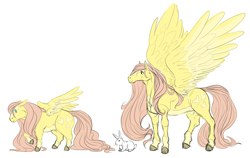 Size: 7093x4494 | Tagged: safe, derpibooru import, fluttershy, pegasus, pony, rabbit, animal, colored hooves, female, hoers, mare, pale belly, simple background, solo, spread wings, standing, white background, wings