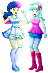 Size: 1115x1699 | Tagged: safe, artist:the-butch-x, derpibooru import, edit, bon bon, lyra heartstrings, sweetie drops, better together, equestria girls, female, lesbian, lyrabon, shipping, simple background, transparent background