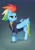 Size: 1005x1422 | Tagged: safe, artist:hattiezazu, derpibooru import, rainbow dash, pegasus, pony, the last problem, clothes, colored hooves, female, lidded eyes, mare, older, older rainbow dash, smiling, solo, uniform, windswept mane, wonderbolts dress uniform