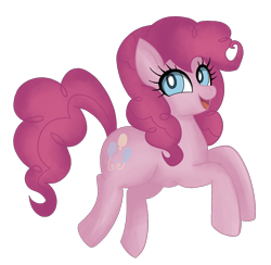 Size: 1584x1544 | Tagged: safe, alternate version, artist:insomniaqueen, derpibooru import, pinkie pie, earth pony, pony, background removed, eyelashes, female, mare, open mouth, simple background, smiling, solo, transparent background