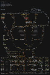 Size: 578x863 | Tagged: safe, artist:redruin01, derpibooru import, twilight sparkle, pony, unicorn, ascii, c, caption, female, no pony, programming, simple background, smiling, smiling at you, solo, solo female, text, text only