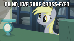 Size: 600x338 | Tagged: safe, derpibooru import, edit, edited screencap, screencap, derpy hooves, pegasus, pony, slice of life (episode), austin powers, caption, female, image macro, mare, meme, text