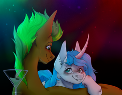 Size: 3325x2597 | Tagged: safe, artist:amcirken, derpibooru import, oc, oc:saron, oc:vodka, earth pony, pony, unicorn, female, male, mare, stallion