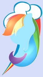 Size: 449x807 | Tagged: safe, artist:kethup-me, derpibooru import, part of a set, rainbow dash, pegasus, pony, bust, cutie mark background, female, mare, minimalist, modern art, rainbow dash's cutie mark, solo