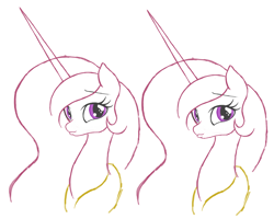 Size: 1250x1000 | Tagged: safe, artist:lemon, derpibooru import, princess celestia, alicorn, pony, cute, horn, pouting, wip