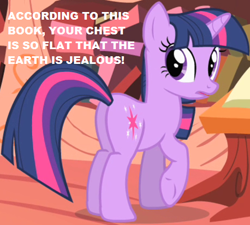 Size: 458x412 | Tagged: safe, derpibooru import, edit, edited screencap, screencap, twilight sparkle, unicorn twilight, pony, unicorn, party of one, butt, cropped, female, golden oaks library, mare, plot, raised hoof, solo, text