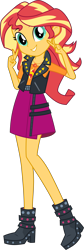 Size: 5000x14895 | Tagged: safe, artist:sugar-loop, sunset shimmer, equestria girls series, .svg available, absurd resolution, clothes, female, geode of empathy, looking at you, pose, simple background, skirt, smiling, solo, transparent background, vector