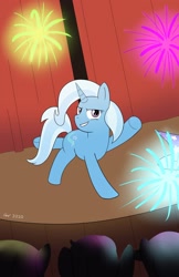 Size: 1280x1979 | Tagged: safe, artist:nagoluckyart, derpibooru import, trixie, extended trot pose, female, fireworks, mare