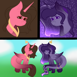 Size: 2000x2000 | Tagged: safe, artist:thecommandermiky, derpibooru import, oc, alicorn, alicorn oc, cute, ethereal mane, galaxy, galaxy mane, horn, wings