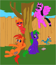 Size: 683x799 | Tagged: safe, artist:bandielove, derpibooru import, pony, candace flynn, crossover, ferb fletcher, isabella garcia shapiro, perry the platypus, phineas and ferb, phineas flynn, ponified