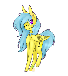 Size: 1269x1415 | Tagged: safe, artist:daringpineapple, derpibooru import, oc, oc only, pegasus, female, one eye closed, simple background, solo, transparent background, wink