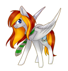 Size: 965x1004 | Tagged: safe, artist:daringpineapple, derpibooru import, oc, oc only, pegasus, pony, clothes, female, scar, scarf, simple background, solo, transparent background