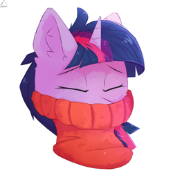 Size: 1500x1500 | Tagged: safe, artist:glazirka, derpibooru import, twilight sparkle, unicorn, clothes, simple background, solo, sweater, white background