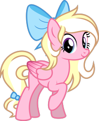 Size: 4000x4899 | Tagged: safe, artist:melisareb, derpibooru import, oc, oc only, oc:bay breeze, pegasus, pony, absurd resolution, colored wings, cute, daaaaaaaaaaaw, female, gradient wings, looking at you, mare, ocbetes, raised hoof, ribbon, show accurate, simple background, transparent background, vector, wings
