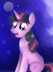 Size: 1320x1775 | Tagged: safe, artist:almaustral, derpibooru import, twilight sparkle, unicorn twilight, pony, unicorn, abstract background, female, mare, open mouth, solo