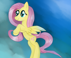 Size: 2872x2352 | Tagged: safe, artist:almaustral, derpibooru import, fluttershy, pegasus, pony, female, mare, rearing, solo