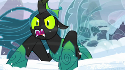 Size: 1920x1080 | Tagged: safe, derpibooru import, screencap, queen chrysalis, changeling, changeling queen, the ending of the end, solo