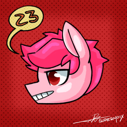 Size: 3300x3300 | Tagged: safe, artist:supermoix, derpibooru import, oc, oc:basura, pony, unicorn, comic style, cute, male, simple background, solo