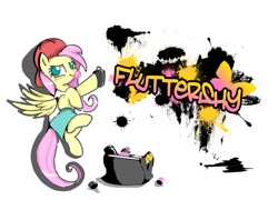 Size: 900x647 | Tagged: safe, derpibooru import, fluttershy, pegasus, pony, '90s, 90s grunge fluttershy, female, gameloft interpretation, graffiti, jet grind radio, jet set radio, jet set radio future, mlpfim, my little pony