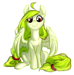 Size: 591x604 | Tagged: safe, artist:helemaranth, derpibooru import, oc, oc only, oc:lemony light, pegasus, pony, female, mare, pegasus oc, simple background, solo, white background, wings