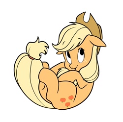 Size: 1024x1021 | Tagged: safe, artist:ruri0824tby, derpibooru import, applejack, earth pony, pony, cute, female, floppy ears, jackabetes, mare, open mouth, simple background, solo, white background