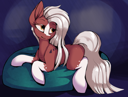 Size: 3031x2288 | Tagged: safe, artist:arume_lux, derpibooru import, oc, oc only, oc:serenade of libris, earth pony, pony, butt freckles, freckles, lying down, prone, solo