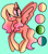 Size: 1600x1800 | Tagged: safe, artist:unikitty66, derpibooru import, oc, butterfly, pegasus, pony, blank flank, color palette, female, gradient hooves, gradient mane, green background, hair ornament, offspring, parent:big macintosh, parent:fluttershy, parents:fluttermac, pegasus oc, simple background, solo, wings