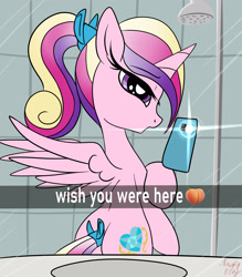 Size: 3500x4000 | Tagged: safe, artist:littlenaughtypony, derpibooru import, princess cadance, alicorn, pony, butt, cute, cutedance, looking at you, lovebutt, selfie, snapchat, teen princess cadance