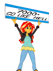 Size: 761x1024 | Tagged: safe, derpibooru import, sunset shimmer, equestria girls, carroll shelby, exploitable meme, female, ford v ferrari, le mans, meme, old meme, sign, simple background, solo, sunset's board, white background