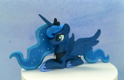 Size: 2979x1920 | Tagged: safe, artist:sparkle257, derpibooru import, princess luna, alicorn, pony, figurine, irl, lying down, photo, prone, solo