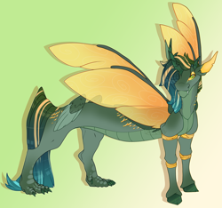 Size: 2314x2170 | Tagged: safe, artist:seffiron, derpibooru import, oc, oc:daffodil, hybrid, interspecies offspring, male, offspring, parent:discord, parent:queen chrysalis, parents:discolis, solo