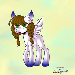 Size: 1024x1024 | Tagged: safe, artist:helemaranth, derpibooru import, oc, oc only, pegasus, pony, :p, abstract background, base used, braid, ear fluff, pegasus oc, signature, solo, tongue out, wings