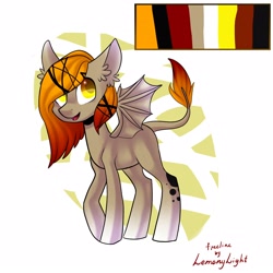 Size: 2160x2160 | Tagged: safe, artist:helemaranth, derpibooru import, oc, oc only, bat pony, pony, base used, bat pony oc, bat wings, ear fluff, leonine tail, open mouth, signature, smiling, solo, wings