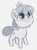 Size: 384x522 | Tagged: safe, artist:heretichesh, derpibooru import, oc, oc only, oc:hygiea, earth pony, pony, crown, female, filly, jewelry, regalia, sketch, small, smiling, solo, tiny, tiny ponies