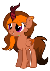 Size: 826x1183 | Tagged: safe, artist:ragedox, derpibooru import, oc, oc:flury smart, hybrid, kirin, pegasus, pony, female, kids, nerd, simple background, smiling, solo, transparent background, vector