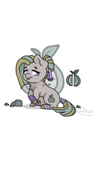Size: 720x1280 | Tagged: safe, artist:lisaartista365, derpibooru import, oc, oc:lilyann rock, earth pony, pony, female, hoof wraps, mare, offspring, parent:big macintosh, parent:marble pie, parents:marblemac, rock, simple background, solo, tail wrap, tongue out, white background