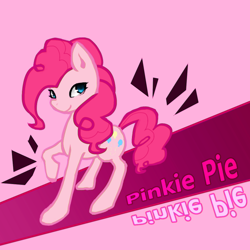 Size: 1000x1000 | Tagged: safe, artist:ping000, derpibooru import, pinkie pie, earth pony, pony, female, mare, one hoof raised, solo